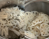 れんこんとエノキの梅おかか和え作り方2写真