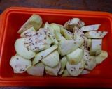 蒸しナスの炒め物作り方1写真