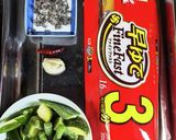 塩昆布と緑野菜でペペロンチーノ作り方1写真