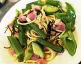 塩昆布と緑野菜でペペロンチーノ作り方7写真