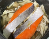 鮭とごぼうと舞茸の炊き込みご飯作り方6写真