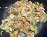簡単！鶏モモキャベツうなぎケチャップ炒め作り方5写真