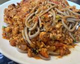 蕎麦の鶏ソボロネーゼ作り方7写真