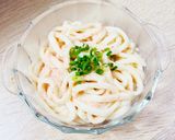 牛乳で簡単★明太クリームうどん作り方3写真
