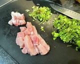 ゴロゴロ豚ロースのパクチーチャーハン作り方2写真