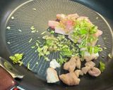 ゴロゴロ豚ロースのパクチーチャーハン作り方4写真