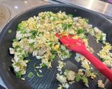 ゴロゴロ豚ロースのパクチーチャーハン作り方10写真