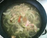 コーンとホウレン草のスープパスタ作り方5写真