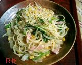 コーンとホウレン草のスープパスタ作り方8写真