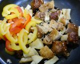 簡単！唐揚げポテトリメイク甘煮作り方2写真