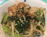 給食の「小松菜ともやしの炒めもの」♡和風作り方4写真