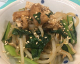 給食の「小松菜ともやしの炒めもの」♡和風作り方4写真