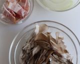 中華風♡ベーコンと舞茸のごま豆乳スープ作り方1写真