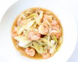 甘いネギが美味しい【エビとネギの甘酢炒め作り方7写真