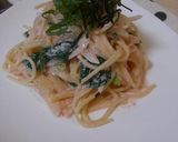 たらことほうれん草のクリームパスタ☆作り方5写真