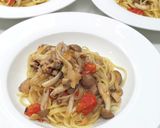 鯖の水煮缶とキノコのペペロンチーノ作り方12写真