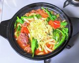 牛肉トマトのとろ〜りチーズうどん作り方8写真