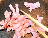 食育☆フキとベーコン炒め☆山菜作り方9写真