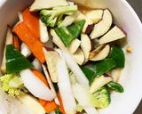 お一人様☆味噌クリーム根菜たっぷり野菜炒作り方13写真
