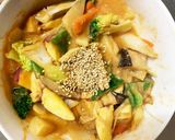 お一人様☆味噌クリーム根菜たっぷり野菜炒作り方20写真