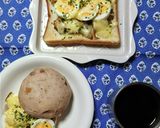 ヨウサマの減塩　舞茸×茹で卵×チーズパン作り方6写真