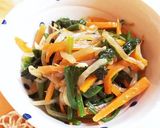 給食の「小松菜ナムル」♡もやし&にんじん作り方4写真