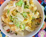 お正月のカニで\白菜の卵とじ/だしマヨ味作り方6写真