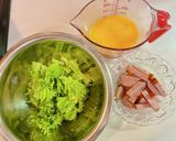 レタスと焼豚のスクランブルエッグ作り方1写真