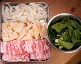小松菜と豚肉とたけのこの和風炒め作り方1写真