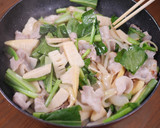 小松菜と豚肉とたけのこの和風炒め作り方4写真