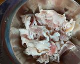 かつお菜と豚肉の温かい蕎麦　発酵玉葱作り方1写真