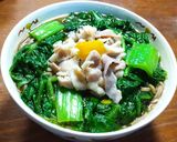 かつお菜と薄揚げの温かい蕎麦　発酵玉葱作り方7写真