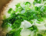 市販便利パック活用●土鍋七草玉子粥作り方2写真
