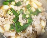 長芋＊オクラ＊豚バラのこっくり煮♪作り方4写真