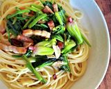 ほうれん草のニンニクバターパスタ作り方8写真