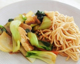 青梗菜とシーフードのみそあんかけ焼きそば作り方8写真