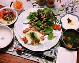 とろろ芋に豚肉の甘辛煮on作り方4写真