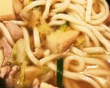 鶏ハクサイ油揚げの煮込みうどん作り方3写真
