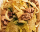 鶏ハクサイ油揚げの煮込みうどん作り方4写真