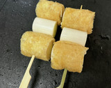 長ネギの油揚げ巻きの明太マヨ焼き作り方3写真