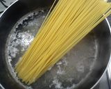 すじ青のりと海老のパスタ作り方5写真