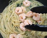 すじ青のりと海老のパスタ作り方8写真