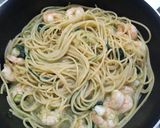 すじ青のりと海老のパスタ作り方9写真