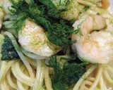 すじ青のりと海老のパスタ作り方10写真
