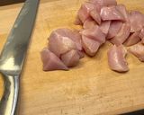 鶏肉としめじの梅肉炒め作り方2写真
