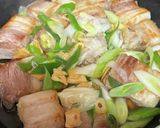 豚バラブロックニンニクネギ焼き作り方6写真