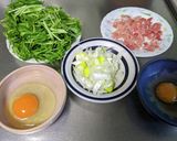 塩分控えめでも美味しい水菜チャーハン作り方1写真