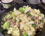 ジャガ芋豚角切りの甜麺醤炒めと大根スープ作り方6写真