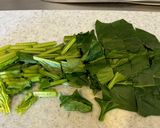 ほうれん草と茄子のトマトパスタ作り方2写真