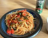 ほうれん草と茄子のトマトパスタ作り方6写真